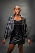 Women's Martina Leather Blazer [Black]