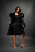 Women's Diana Shearling Sheepskin Jacket With Fox [Black]