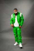 Men's Liam Varisty Jacket & Leather Cargo Pants [Green]
