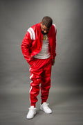 Men's Liam Leather Track Suit [Red/White]