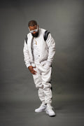 Men's Liam Leather Track Suit [White/Black]