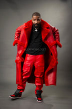 Men's Shearling Trench Coat [Red]