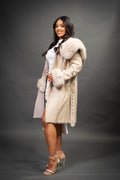 Women's Diana Shearling Sheepskin Jacket With Fox [Cream]