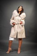 Women's Diana Shearling Sheepskin Jacket With Fox [Cream]