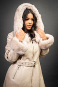 Women's Diana Shearling Sheepskin Jacket With Fox [Cream]