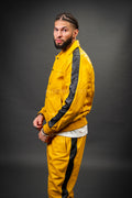 Men's Leather Track Suit Sweatsuit [Yellow/Black]