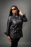 Women's Leather Shirt [Black]