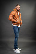 Men's Leather Hoodie [Caramel Crunch]