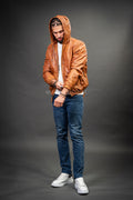 Men's Leather Hoodie [Caramel Crunch]