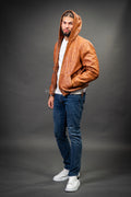 Men's Leather Hoodie [Caramel Crunch]