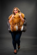 Women's Fox Fur Poncho [Red Fox/Silver Fox]