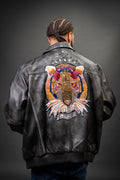 Men's Custom Hand-Work Leather Jacket [Grey]