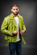 Men's Trey Biker Jacket [Green Distressed]