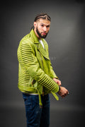 Men's Trey Biker Jacket [Green Distressed]