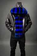 Men's Leather With Chinchilla Rex Combo [Black/Blue]