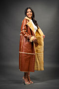 Women's Trinity Full Length Real Sheepskin Trench Coat [Tan]