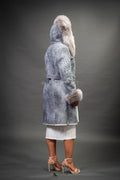 Women's Diana Shearling Sheepskin Jacket With Fox [Grey Distressed]