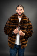 Men's Chinchilla Bomber Jacket [Brown]