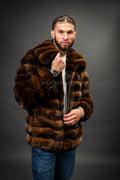 Men's Chinchilla Bomber Jacket [Brown]