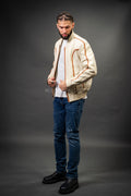 Men's Brayden Leather Jacket [Beige/Saddle]