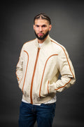 Men's Brayden Leather Jacket [Beige/Saddle]