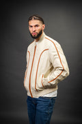 Men's Brayden Leather Jacket [Beige/Saddle]