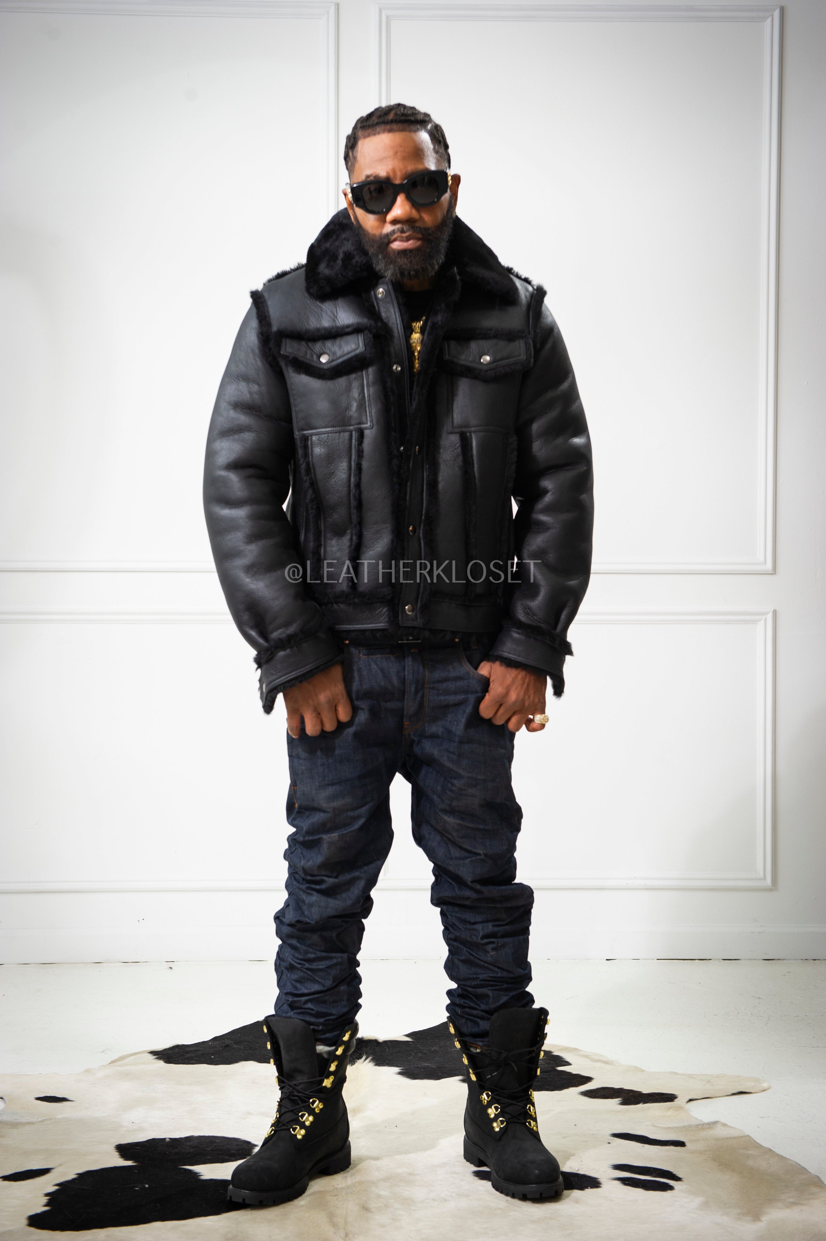 Men's Shepherd Shearling Jacket [Black] – LeatherKloset