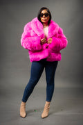 Women's Ingrid Fox Jacket With Shawl Collar [Pink]