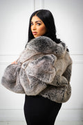 Women's Lauren Short Fox Bomber Jacket [Grey Shadow]