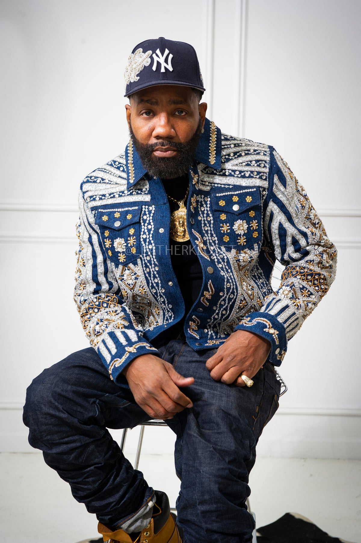 Men's Hand-Made Denim Jacket [Dark Blue]