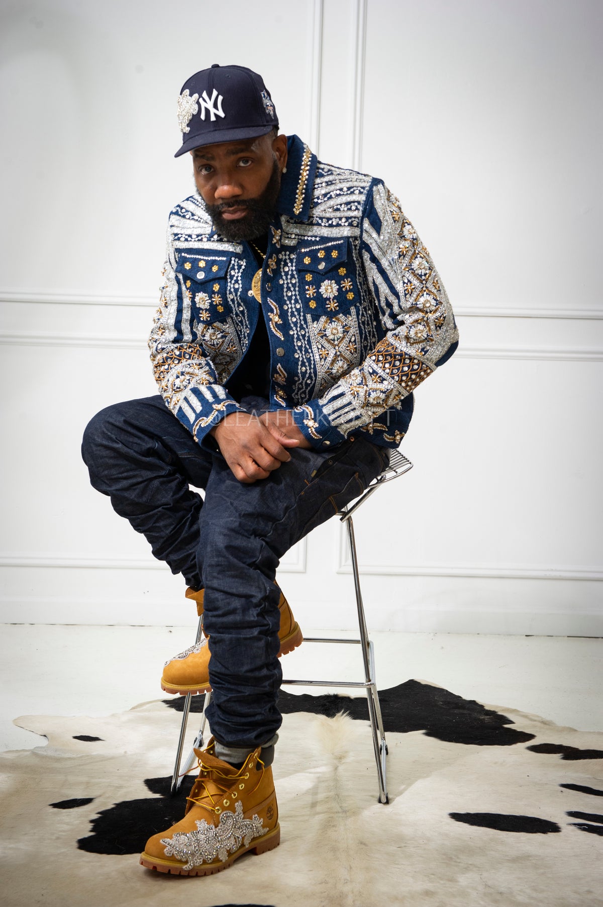 Men's Hand-Made Denim Jacket [Dark Blue]