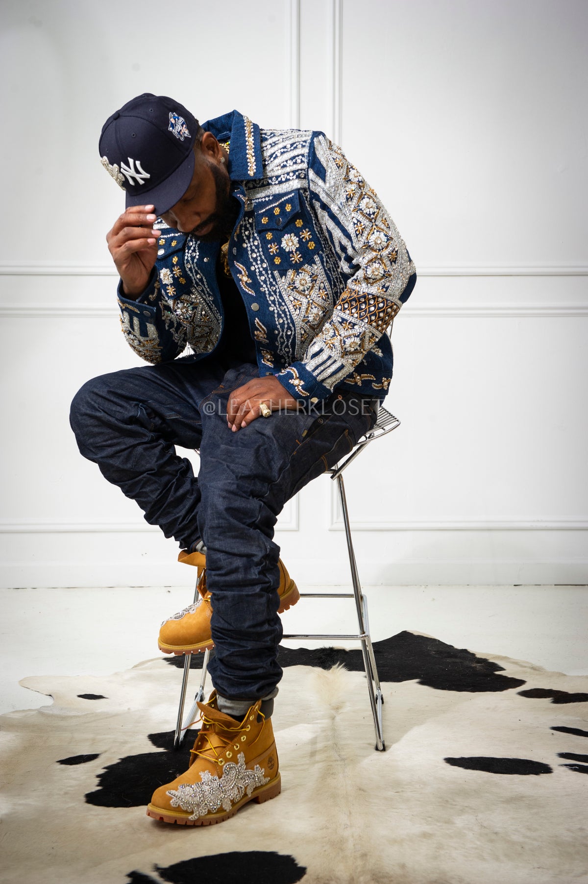 Men's Hand-Made Denim Jacket [Dark Blue]