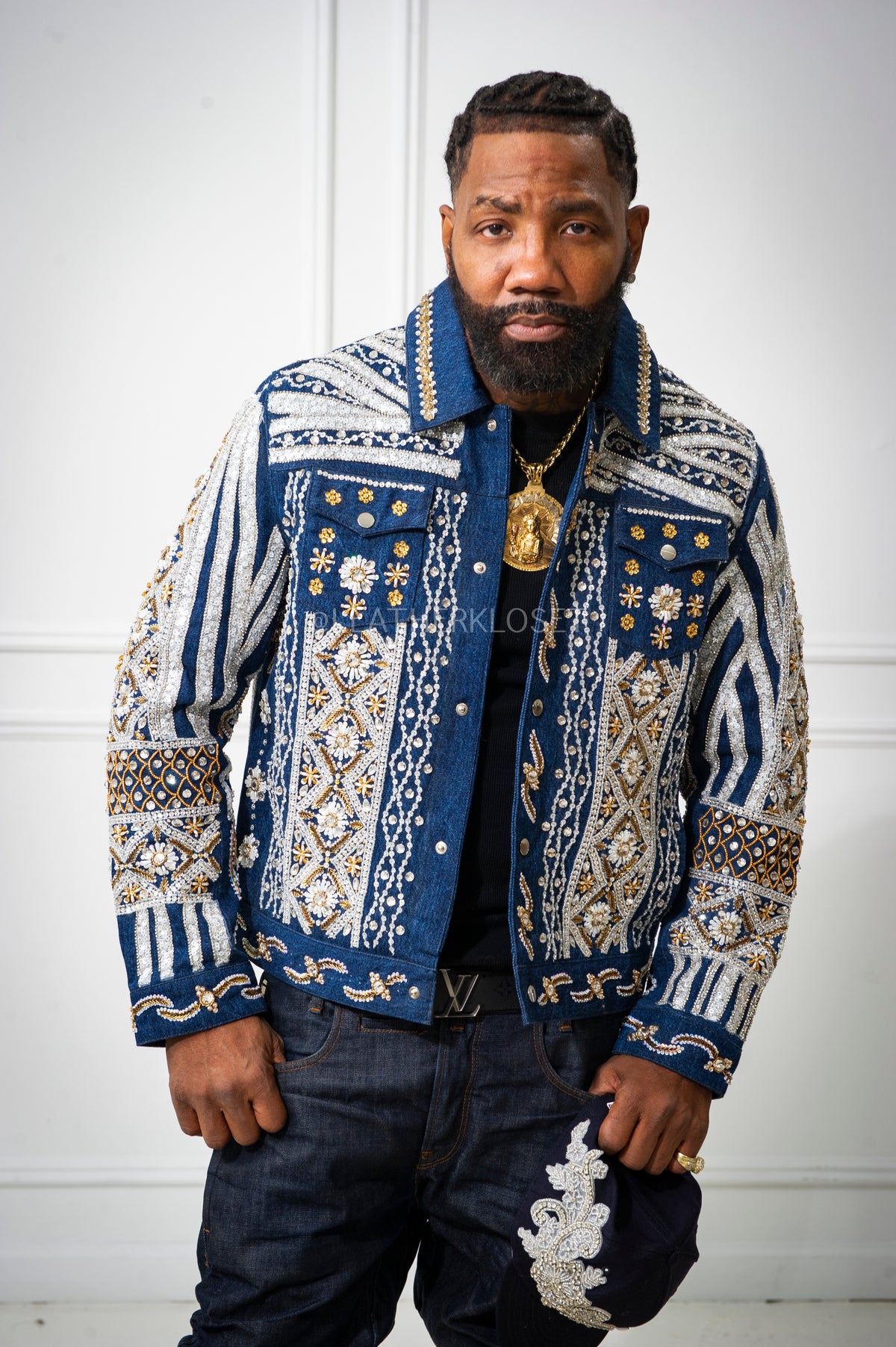 Men's Hand-Made Denim Jacket [Dark Blue]