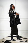 Women's Phoebe Mink Coat With Chinchilla Combo [Black]