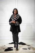 Women's Phoebe Mink Coat With Chinchilla Combo [Black]