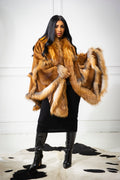 Women's Mink Poncho [Whiskey]