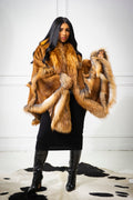 Women's Mink Poncho [Whiskey]