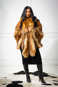 Women's Mink Poncho [Whiskey]