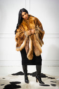 Women's Mink Poncho [Whiskey]