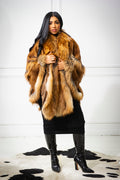 Women's Mink Poncho [Whiskey]