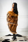 Women's Mink Poncho [Whiskey]