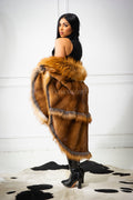 Women's Mink Poncho [Whiskey]