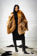 Women's Mink Poncho [Whiskey]