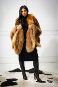 Women's Mink Poncho [Whiskey]