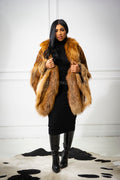 Women's Mink Poncho [Whiskey]