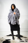 Women's Mink Poncho [Grey]