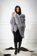 Women's Mink Poncho [Grey]