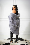 Women's Mink Poncho [Grey]