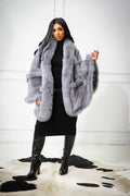 Women's Mink Poncho [Grey]