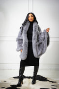 Women's Mink Poncho [Grey]